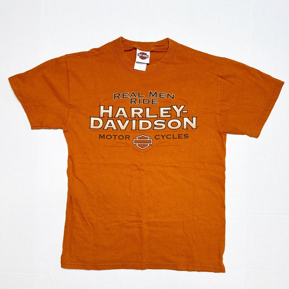Vintage Harley-Davidson Greenville South Carolina T-Shirt Mens M Orange‎